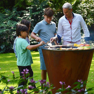 Cocina al aire libre Corten Metal Barbacoa Grill Heavy Duty