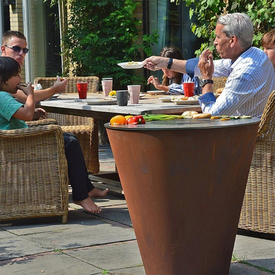 Parrilla de barbacoa para cocinar al aire libre Jardín Patio Parrillas de barbacoa al aire libre de acero corten
