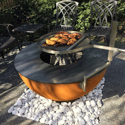 Fuego decorativo de cocinar al aire libre Pit Grill de la parrilla de acero de la barbacoa de Corten que acampa