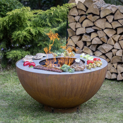 Fuego decorativo de cocinar al aire libre Pit Grill de la parrilla de acero de la barbacoa de Corten que acampa