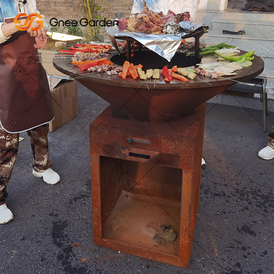 Fuego antiguo resistente de cocinar al aire libre Pit Corten Metal Barbecue de la parrilla de la BARBACOA