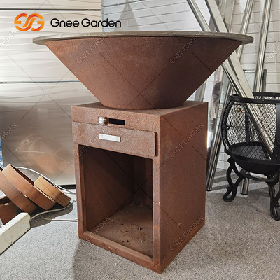 El jardín de acero de Corten ASA A LA PARILLA el hoyo antiguo de cocinar al aire libre 31,5&quot; del fuego de las parrillas