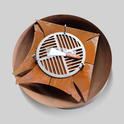 parrillas de cocinar al aire libre de acero de 1000m m Corten con la base desmontable