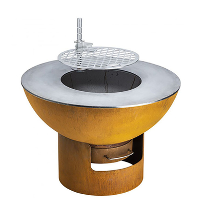 Fuego resistente de acero Pit Grill 70*70*35 cm de Corten del moho redondo