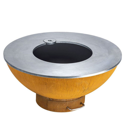 Fuego resistente de acero Pit Grill 70*70*35 cm de Corten del moho redondo