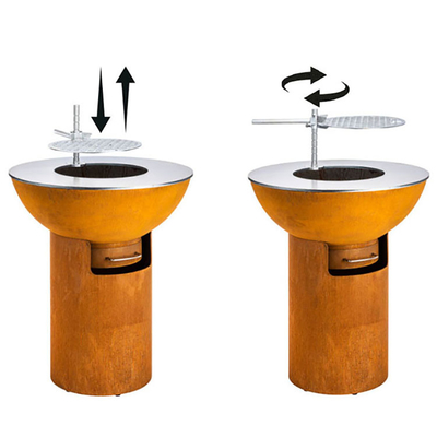 Fuego resistente de acero Pit Grill 70*70*35 cm de Corten del moho redondo