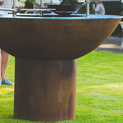 Fuego resistente de acero Pit Grill 70*70*35 cm de Corten del moho redondo
