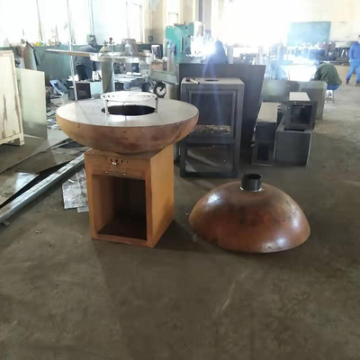 El cocinar moderno de la BARBACOA de Rusty Finish Corten Steel Fire Pit For Outdoor Kitchen del carbón de leña