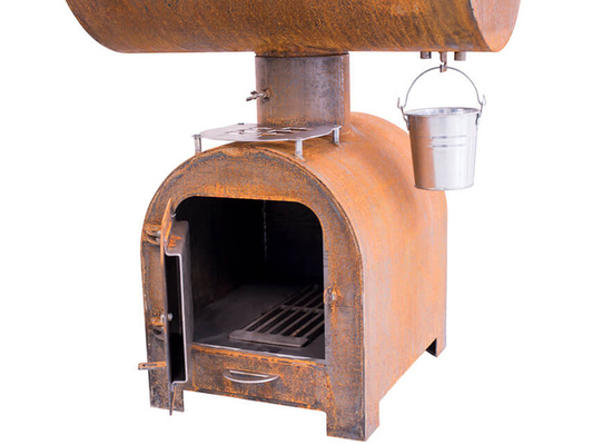 Fumador de acero al aire libre del carbón de leña de la parrilla del fuego de la BARBACOA de Corten con la placa de la parrilla de Plancha del círculo