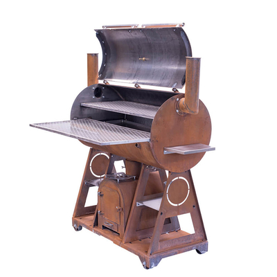 Estufa de cocina para acampar al aire libre con barbacoa y parrilla de acero Corten