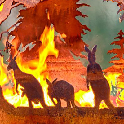 El fuego de acero grueso Handcrafted Pit And Water Bowl Sphere del 100cm Corten formó