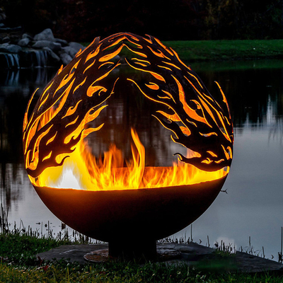 Diseño Rusty Outdoor Metal Fire Ball del modelo de Phoenix en el acero de Corten