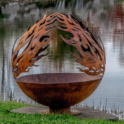 Diseño Rusty Outdoor Metal Fire Ball del modelo de Phoenix en el acero de Corten