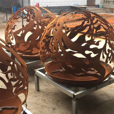 Fuego Pit Outdoor Patio Corten Sphere Firepit del acero del modelo de Phoenix para calentarse del jardín