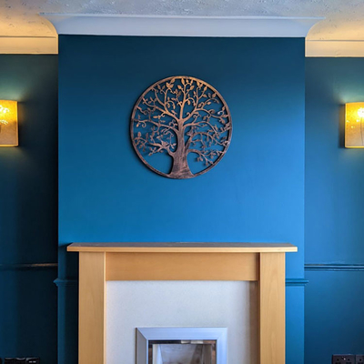 Árbol de bronce de 61,5 cm de la pared Art For Home del jardín del metal de la vida