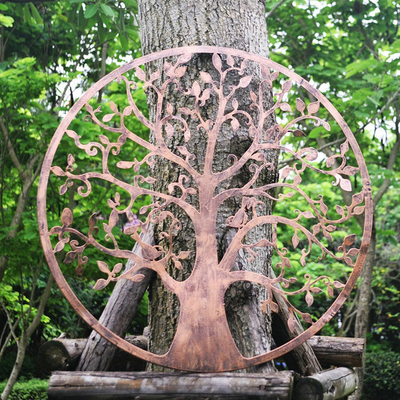 Árbol de bronce de 61,5 cm de la pared Art For Home del jardín del metal de la vida