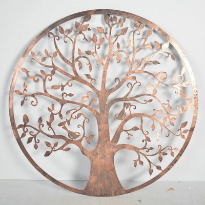 Árbol de bronce de 61,5 cm de la pared Art For Home del jardín del metal de la vida