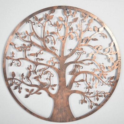 Árbol de bronce de 61,5 cm de la pared Art For Home del jardín del metal de la vida