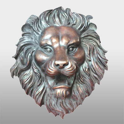 La altura de 18 pulgadas aherrumbró hierro de Lion Face Sculpture Unique Cast
