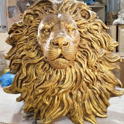 La altura de 18 pulgadas aherrumbró hierro de Lion Face Sculpture Unique Cast