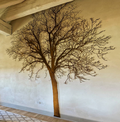 El acero de Corten aherrumbró árbol al aire libre realista del metal esculpe decorativo