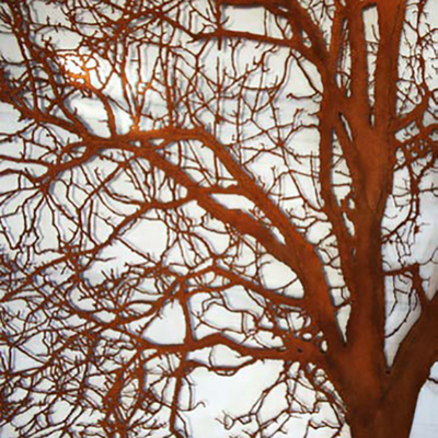 Escultura de acero formada árbol adaptable de Corten para la decoración del parque