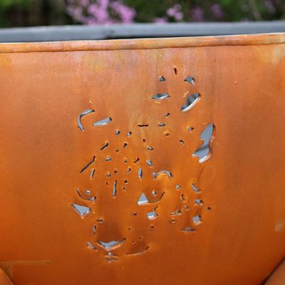 Fuego de acero al aire libre Pit Round Black Pre Rusted de Corten