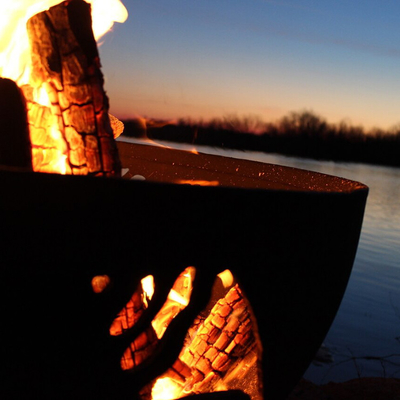 Fuego de acero Pit Laser Cut Animal Fire Pit Camping Wood Burning Bonfire de Corten