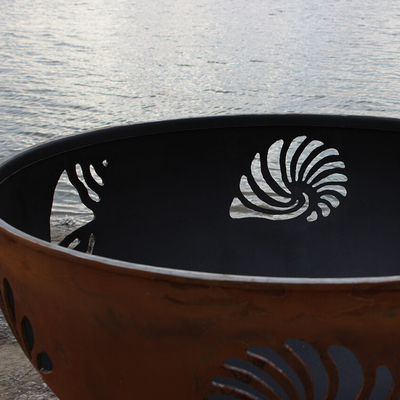 Fuego de acero al aire libre Pit Round Black Pre Rusted de Corten