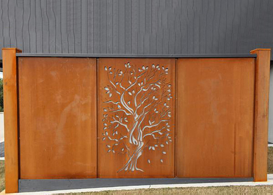 Diseño Rusty Corten Steel Privacy Screens 600*1200m m decorativos del roble