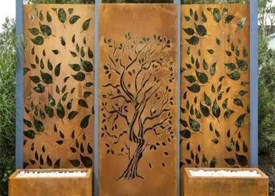 Diseño Rusty Corten Steel Privacy Screens 600*1200m m decorativos del roble