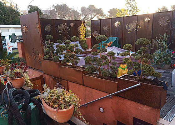 el jardín del metal del modelo del crisantemo de 3m m adorna Corten que el laser de acero cortó los paneles