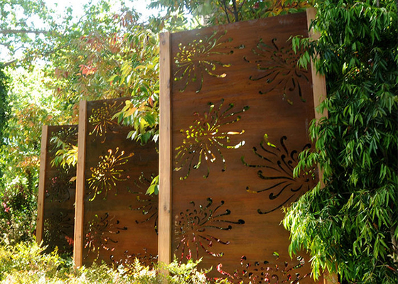 el jardín del metal del modelo del crisantemo de 3m m adorna Corten que el laser de acero cortó los paneles
