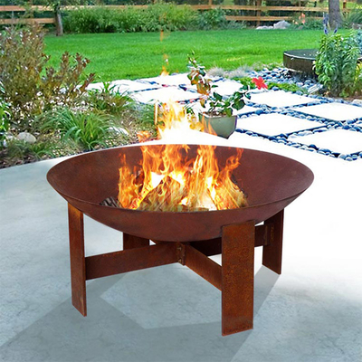 La madera aprovisionó de combustible uso de custodia caliente del jardín de Corten del lugar de acero redondo del fuego