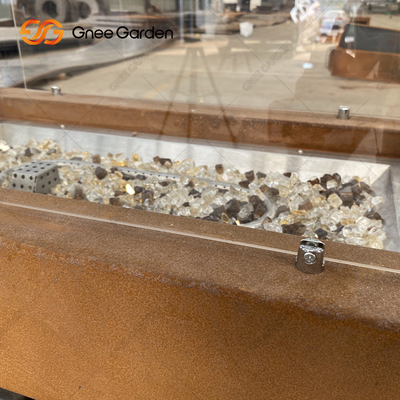 Madera libre que quema el fuego de acero Pit Rectangular de Corten