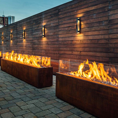 fuego rectangular Pit Heater Corten Steel Modern Aesthetic del metal de 1500m m
