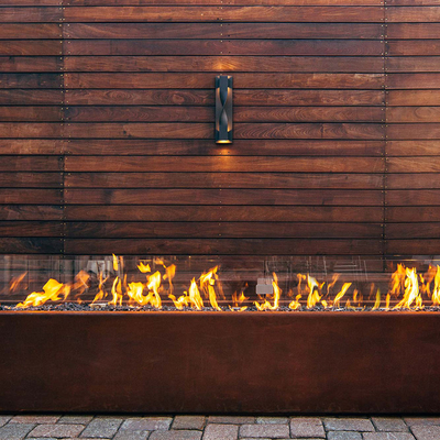fuego rectangular Pit Heater Corten Steel Modern Aesthetic del metal de 1500m m