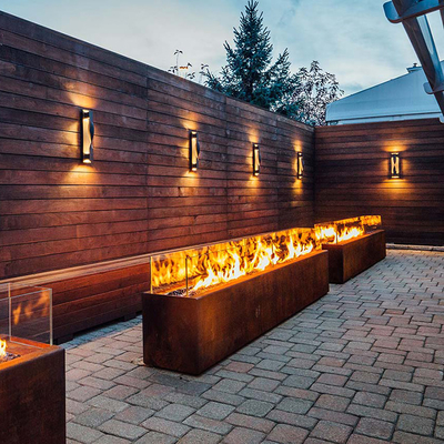 fuego rectangular Pit Heater Corten Steel Modern Aesthetic del metal de 1500m m