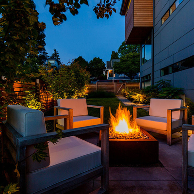 Hoyo al aire libre de acero simple del fuego de Pit Rusty Round Design Garden Decoration del fuego de Corten