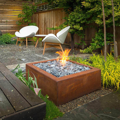 Hoyo al aire libre de acero simple del fuego de Pit Rusty Round Design Garden Decoration del fuego de Corten