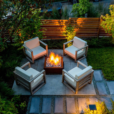 Hoyo al aire libre de acero simple del fuego de Pit Rusty Round Design Garden Decoration del fuego de Corten