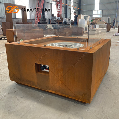 Acero de acero al aire libre Firepit de Pit Garden Patio Decorative Square Corten del fuego
