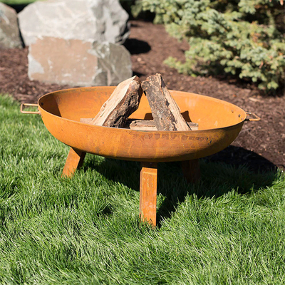 Hoyo al aire libre de acero del fuego de madera de Corten Rusty Metal Fire Pit Outdoor del jardín de Gnee