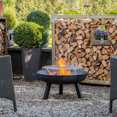 El acampar al aire libre de la decoración del jardín del fuego de Corten de la mirada oxidada de acero del hoyo