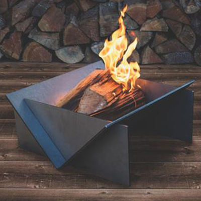 Brasero Desmontable de Acero Corten GN-FP-333 Calefacción Exterior Oxidado Natural