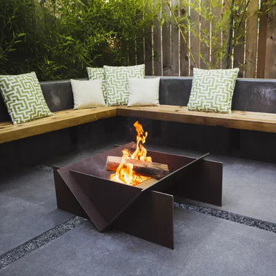 Fuego ardiendo Pit Table Portable de madera de acero desmontable de Corten 510m m