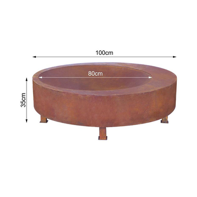 Madera que quema el fuego de acero de alteración por los agentes atmosféricos grande Pit Outdoor Fire Bowl 600mm-1500m m