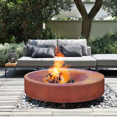 Madera que quema el fuego de acero de alteración por los agentes atmosféricos grande Pit Outdoor Fire Bowl 600mm-1500m m