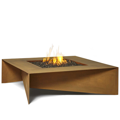 Quema de madera de la tabla de Rusty Rectangular Corten Steel Fire de 72 pulgadas