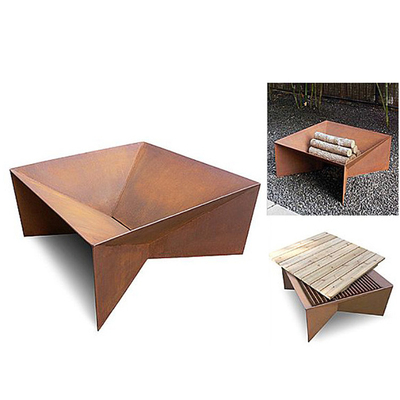 Jardín de Gnee fuego de acero rectangular Pit Simple For Camping Party de 20 pulgadas